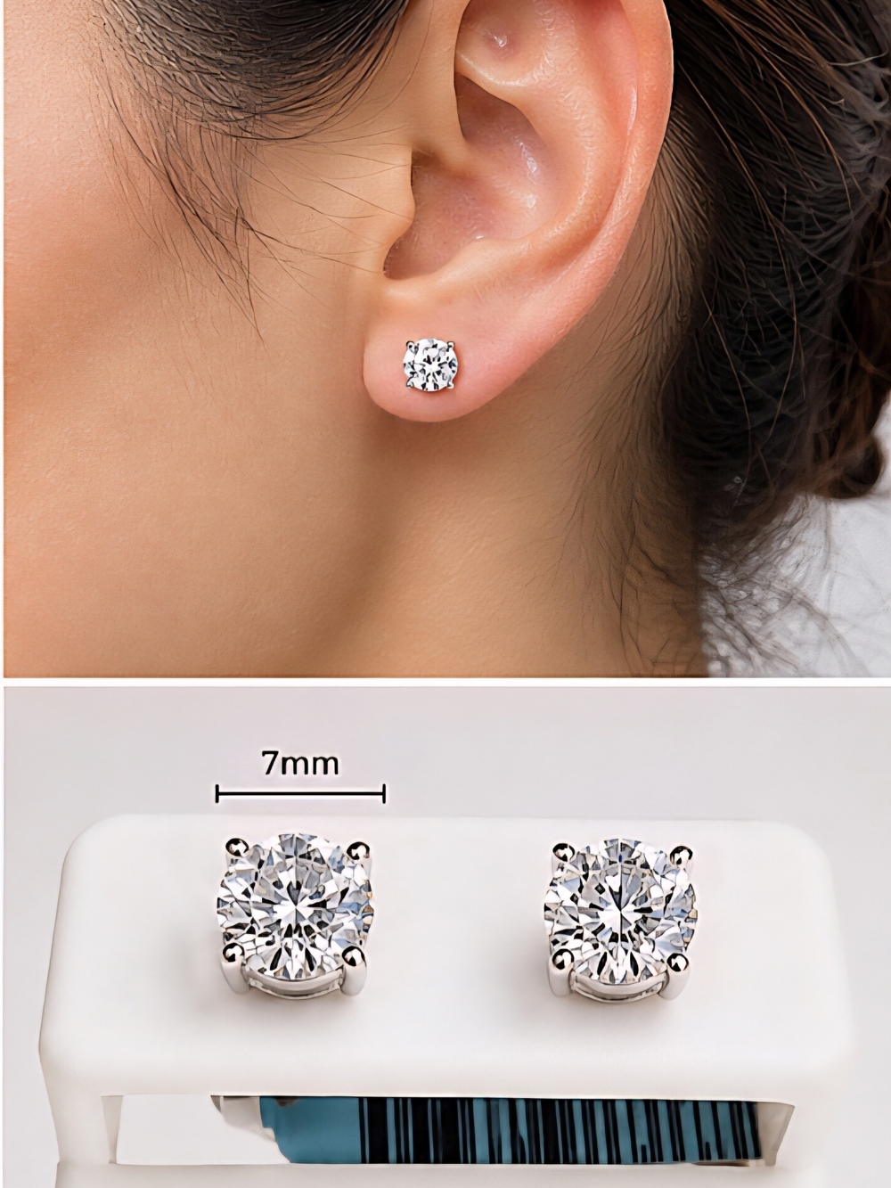 Moissanite Sterling Silver Stud Earrings Approx 7mm 2.40 CTTW NWT - Picture 2 of 4
